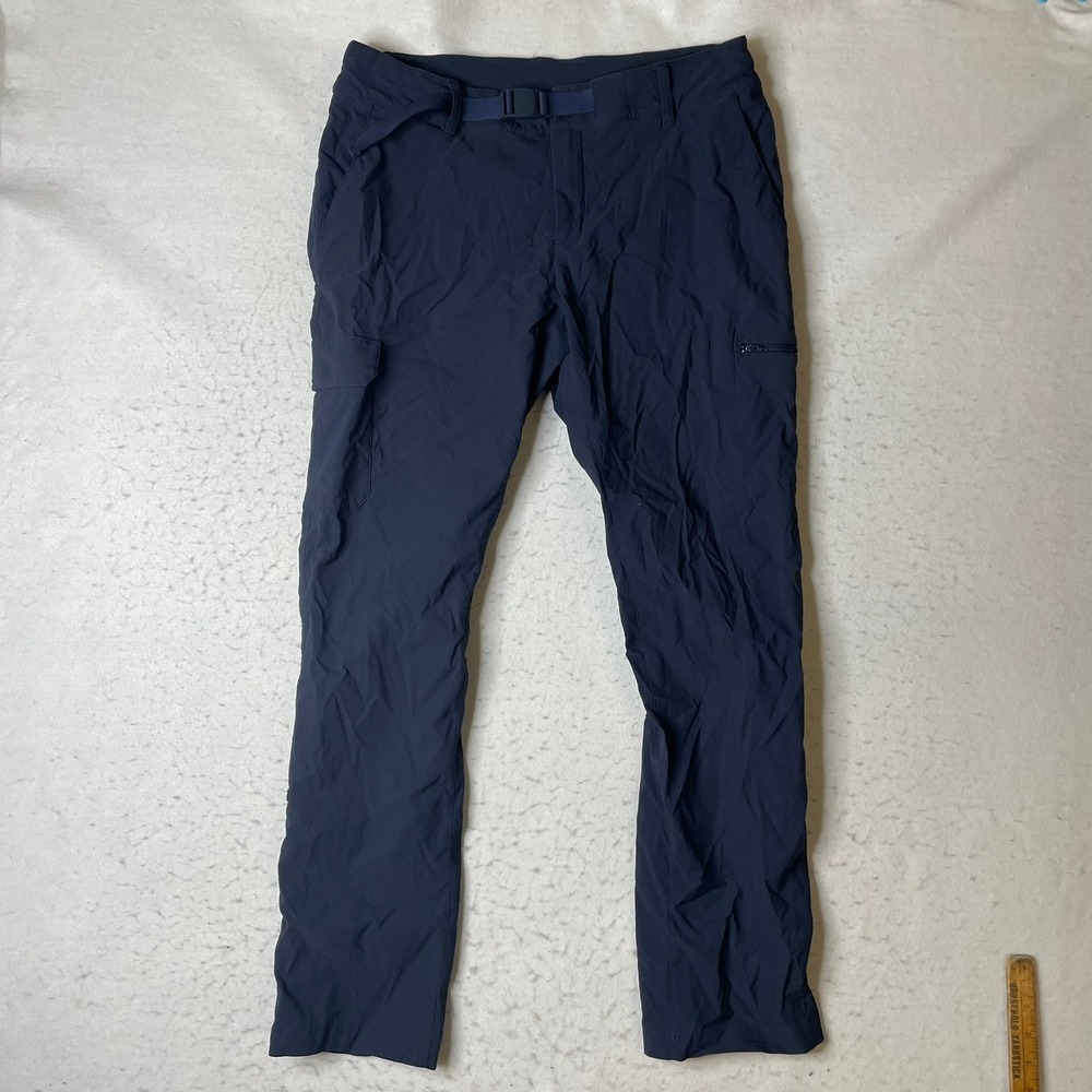 The North Face Hiking Pants Womens 10 Navy Blue Belted Cargo Zip Pocket Outdoor